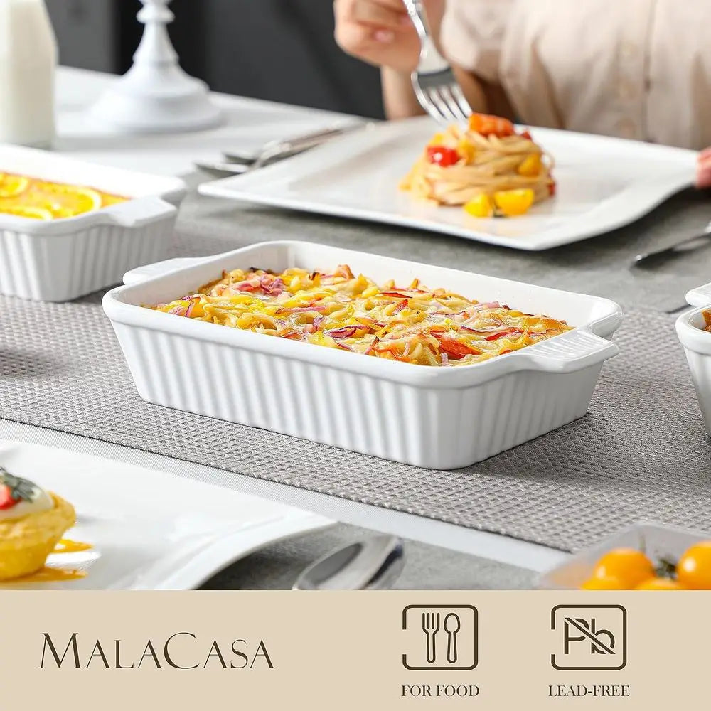 YTYIN Bakeware Porcelain Casserole Dishes With Handles