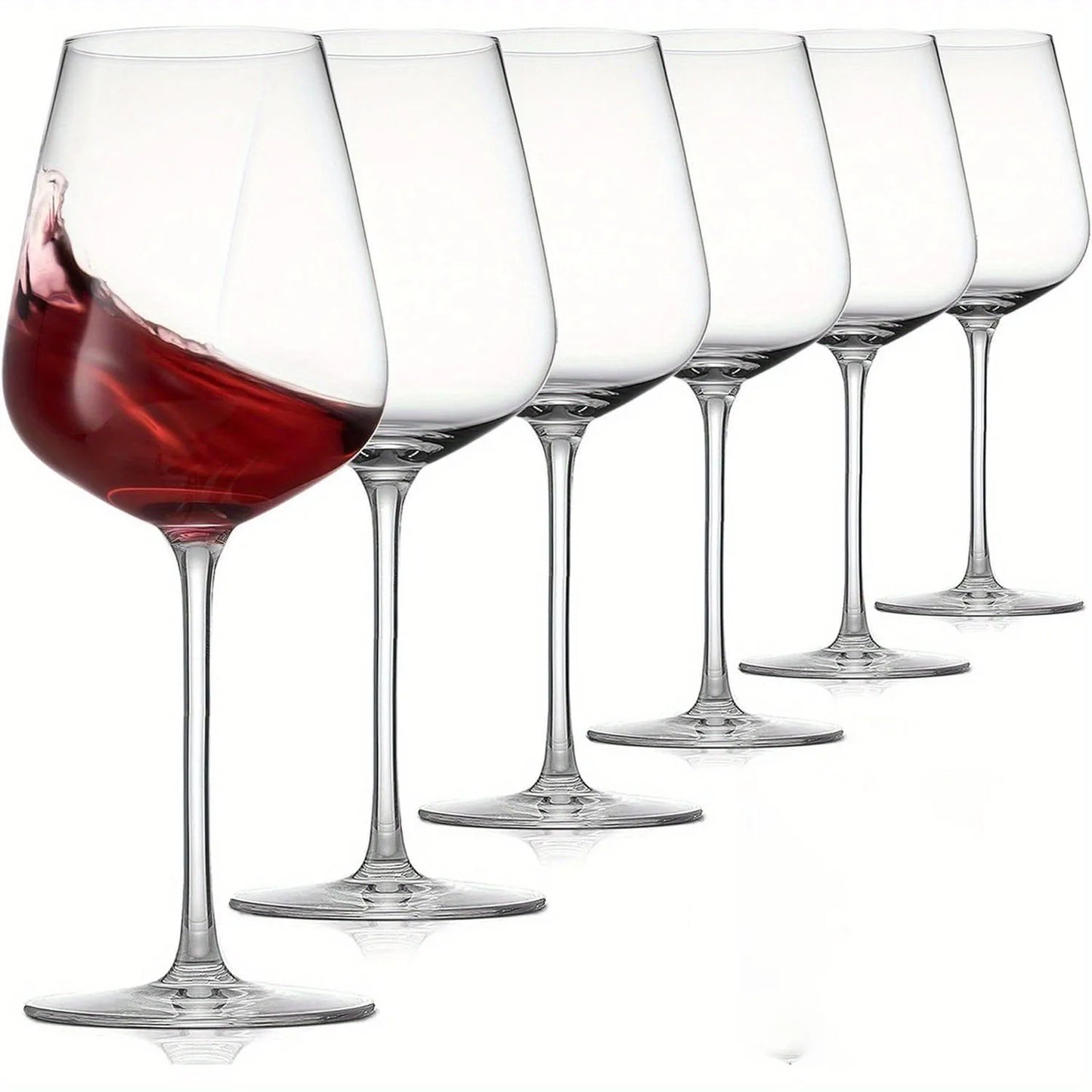 Lead Free Crystal Clear Wine Glasses Set Long Stem Goblets