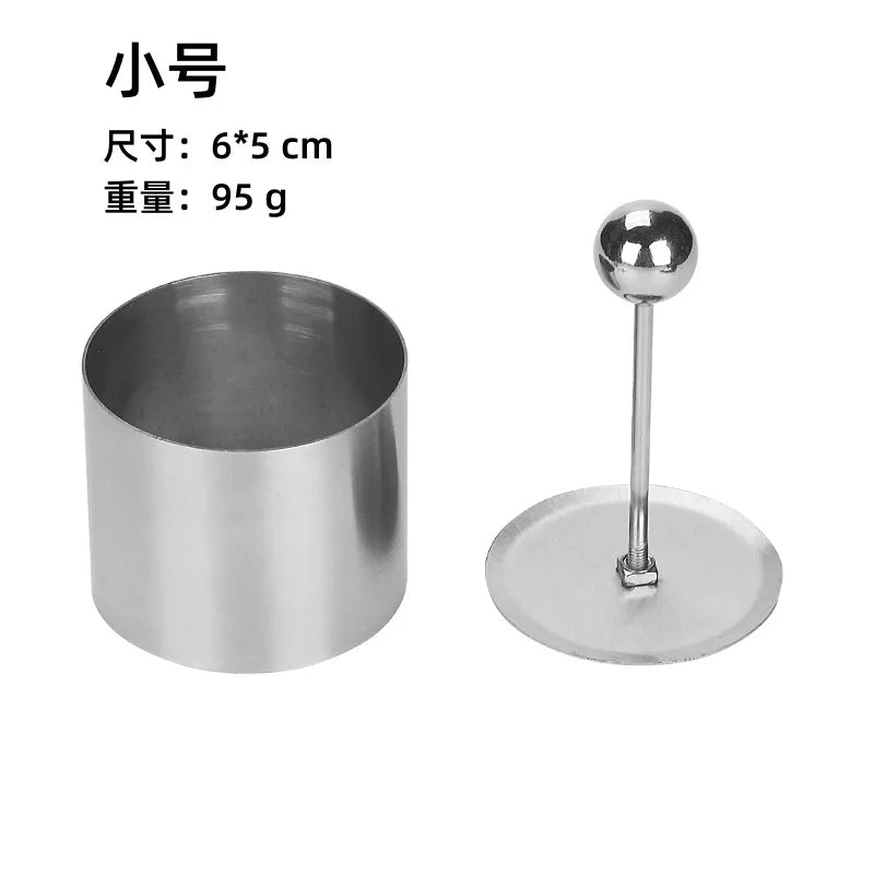 Round Stainless Steel Rice Ball Mold With Pusher Sushi Maker