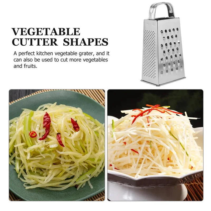 Stainless Steel Four Sided Box Grater Shredder For Vegetables And Cheese