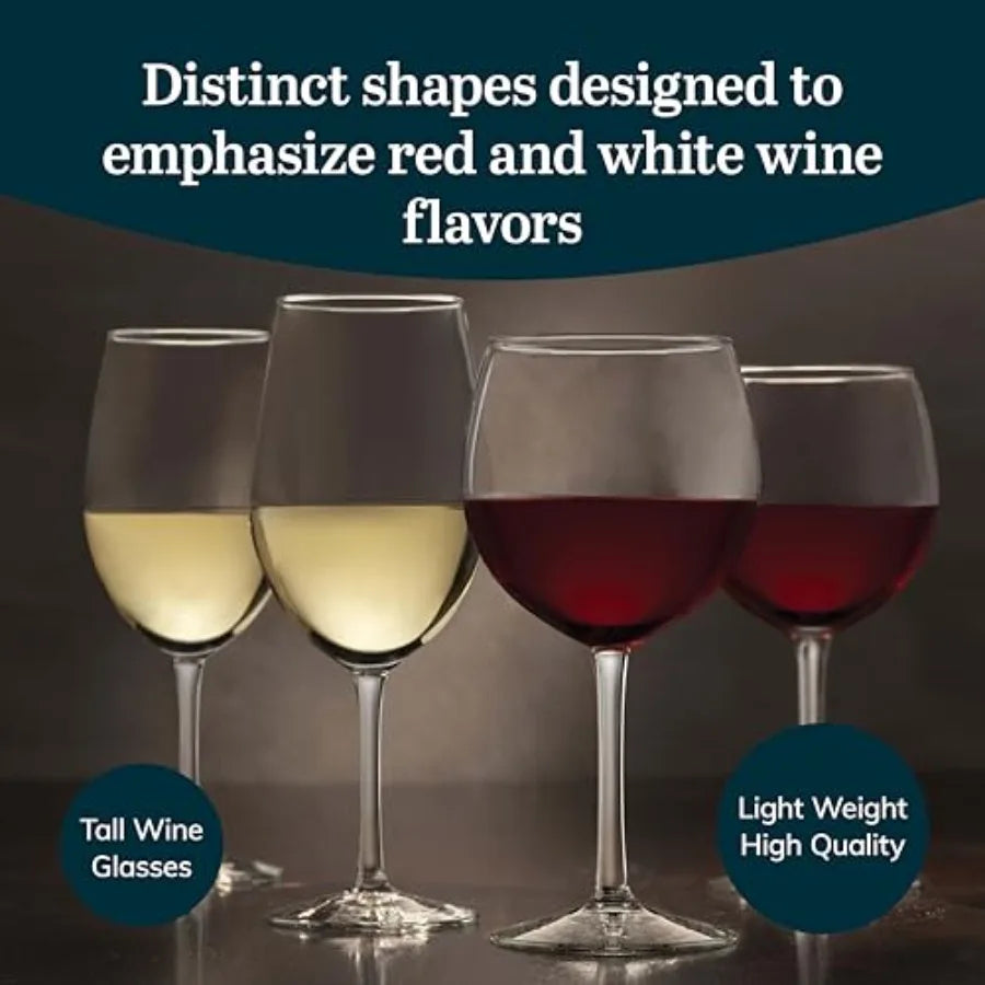 Vineyard Reserve LeadFree Wine Glass Set for Merlot Bordeaux Chardonnay