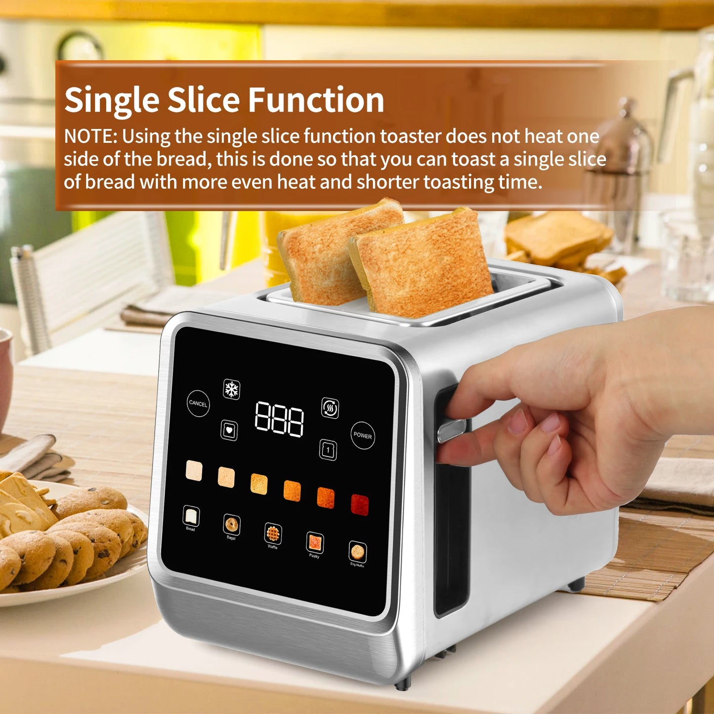 Smart Toaster With LCD Display 2-Slice Stainless Steel
