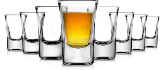 Clear Shot Glasses 8 Pack With Durable Stable Base