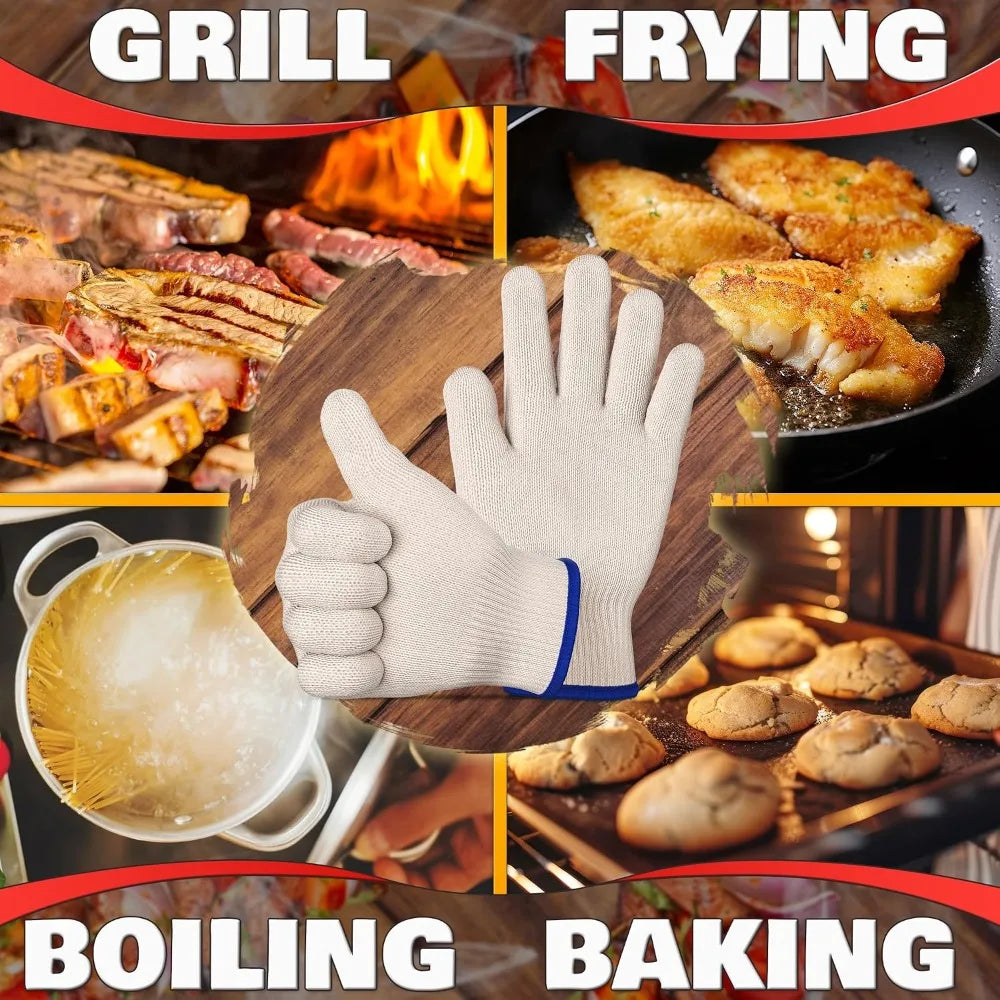 Aramid Heat Resistant Cooking Gloves 932°F For Baking And Grilling