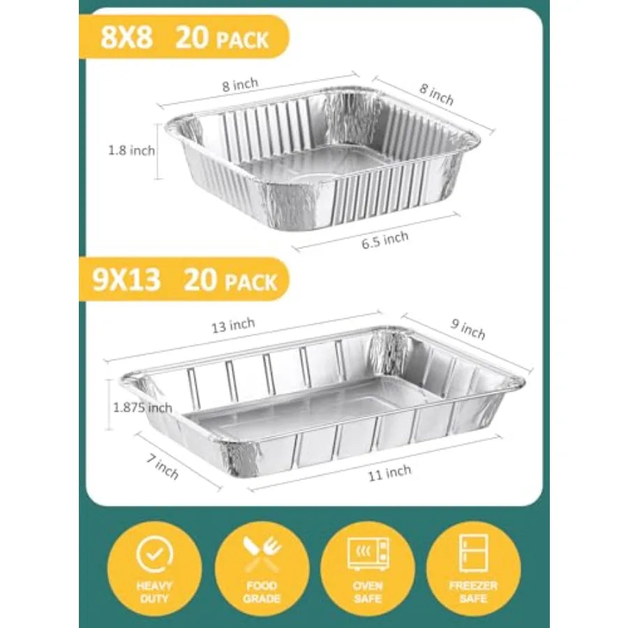 Disposable Aluminum Pans Combo Set 40 Pack
