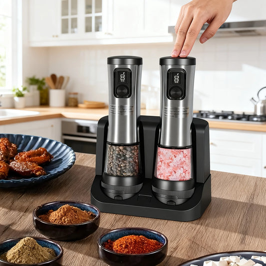Automatic Electric Salt And Pepper Grinder Set With Rechargeable Battery