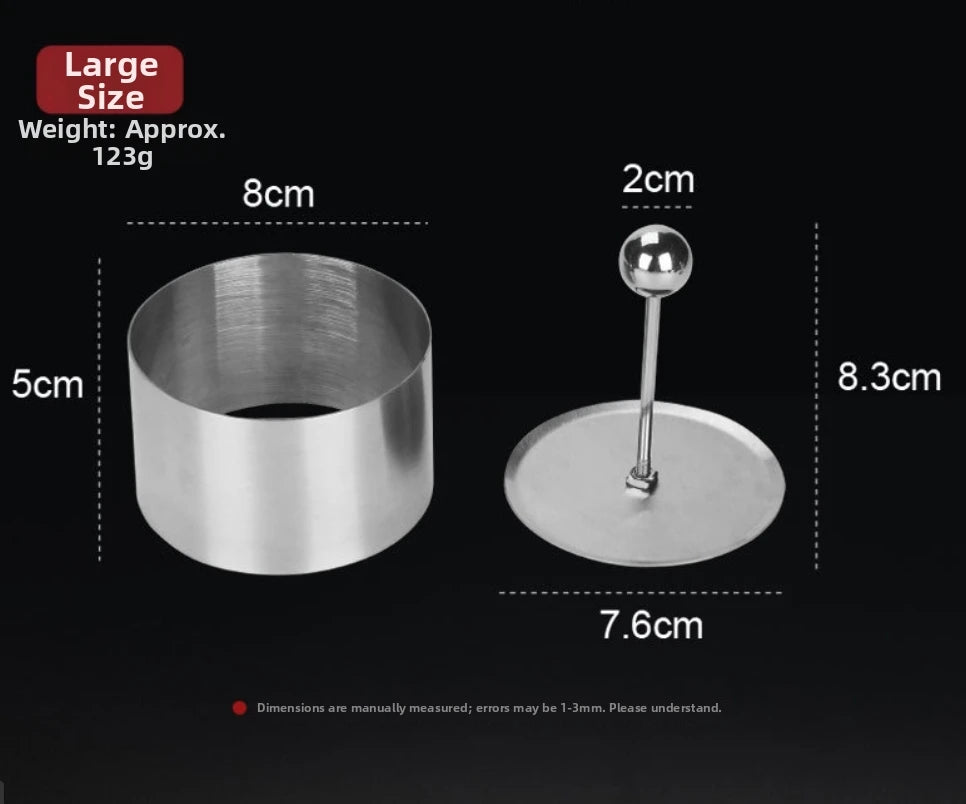 Round Stainless Steel Rice Ball Mold With Pusher Sushi Maker