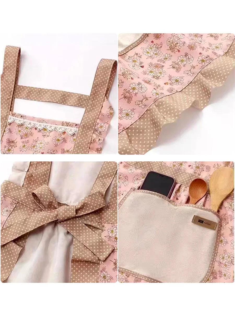 Henan Craft Of Weaving Floral Lace Apron Waterproof Oil Proof