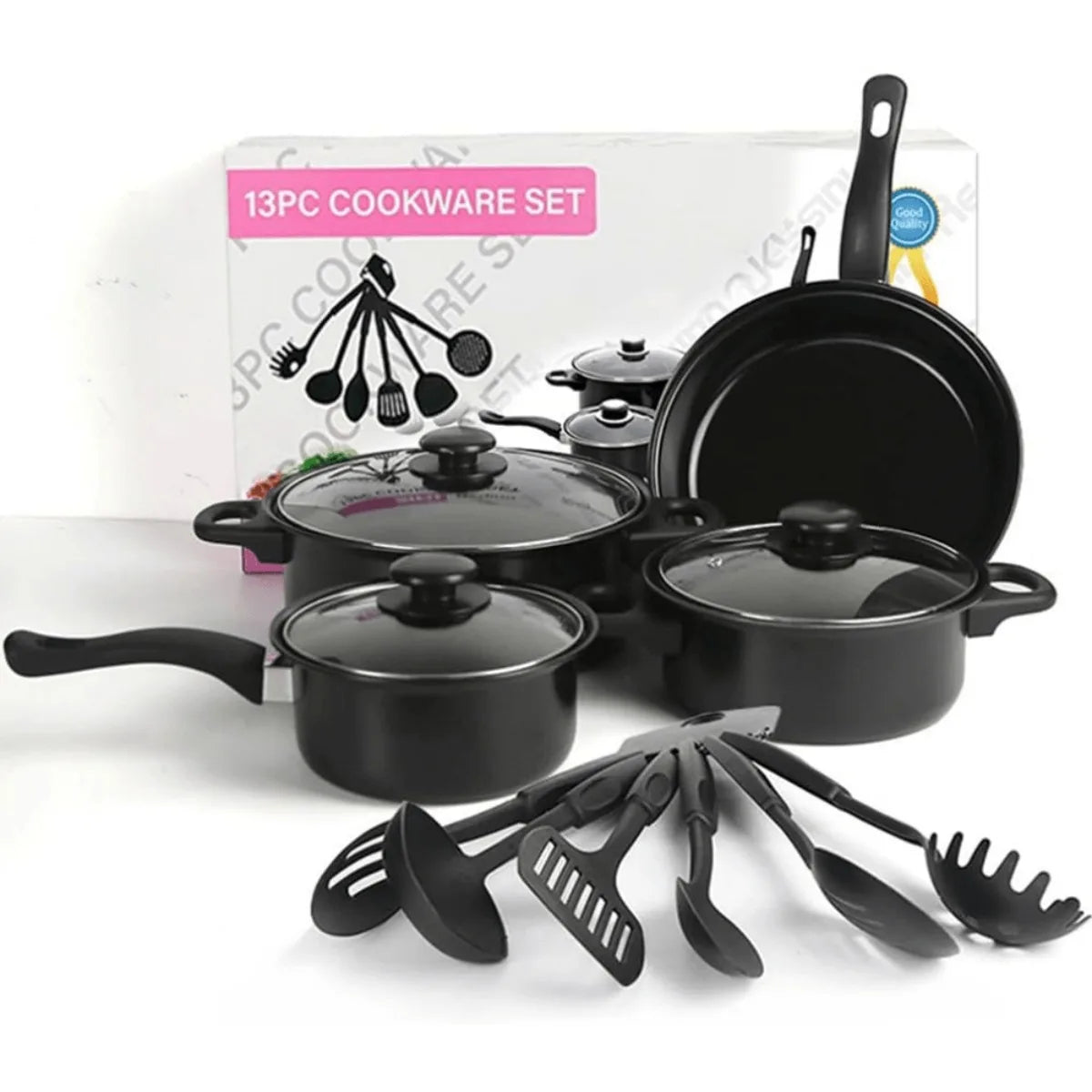 Cobasport 13 Piece Nonstick Pots And Pans Set For Induction Cooktop