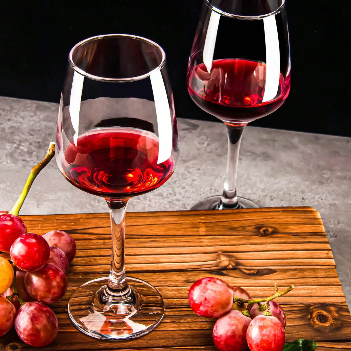 Wine Glasses Set Modern Minimalist Clear Long Stem Six Piece