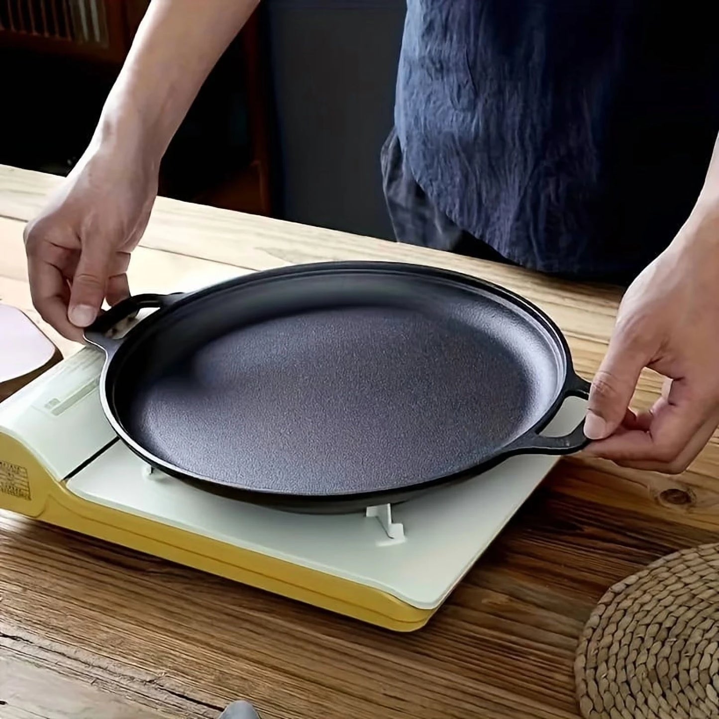 Multifunction Cast Iron Skillet Nonstick For Pizza Grilling Pancakes