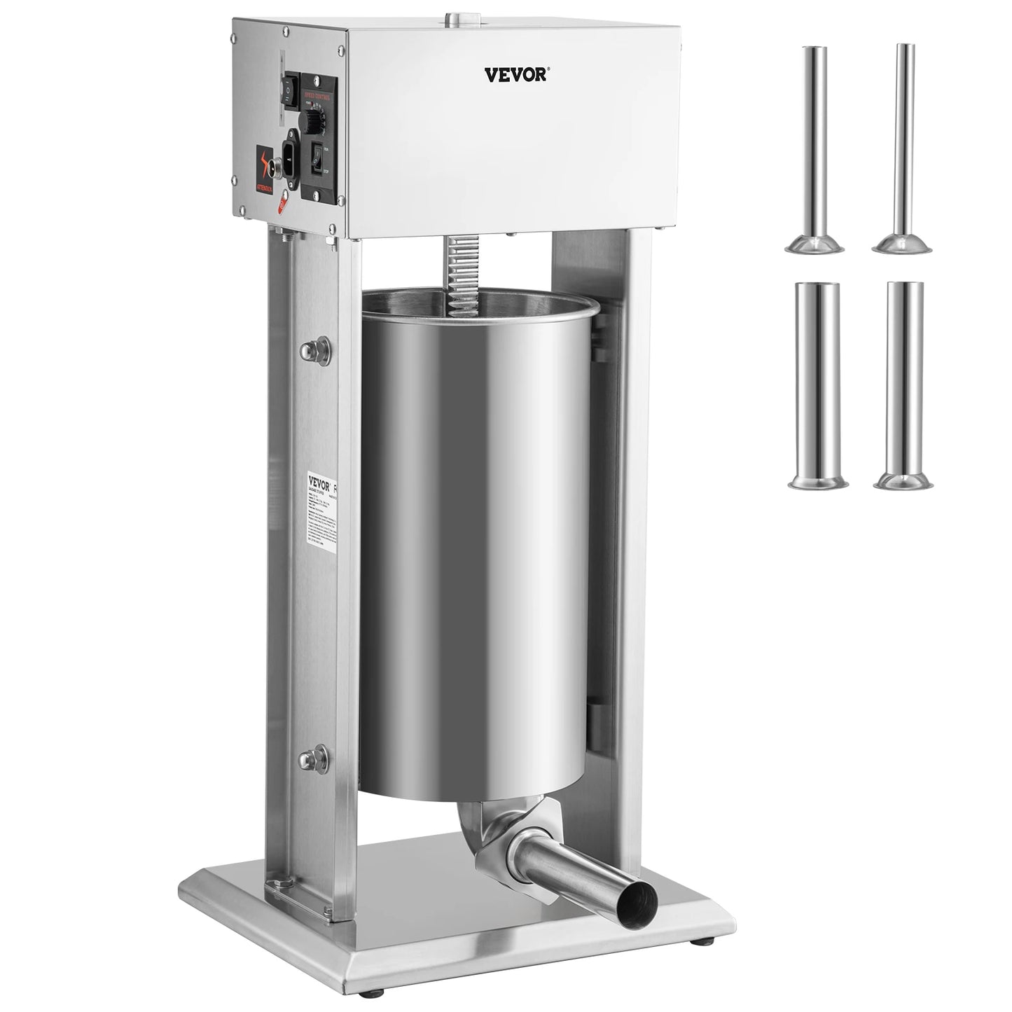 VEVOR Electric Sausage Stuffer Stainless Steel With 4 Filling Funnels