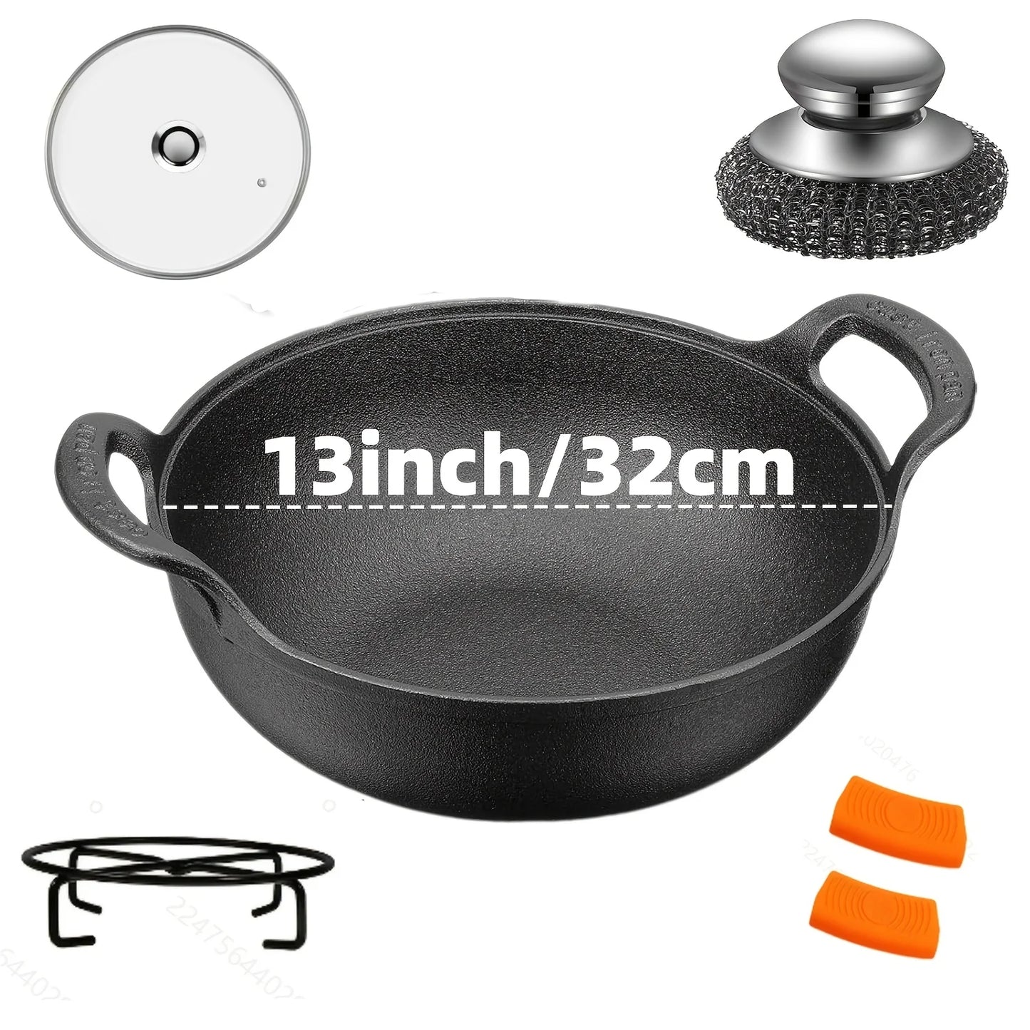 AEDG 3-Piece Cast Iron Skillet Set Preseasoned For Oven