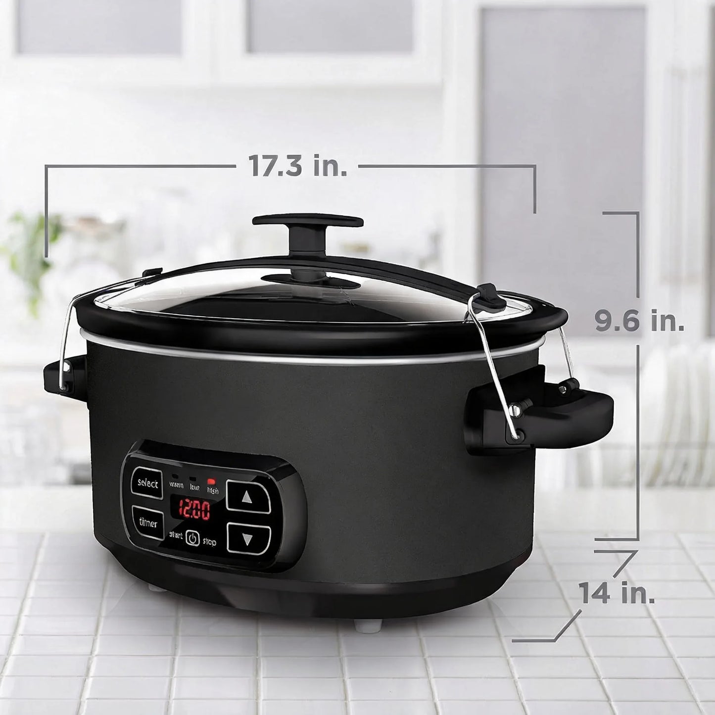Slow Cooker With Chalkboard Exterior Stoneware Multifunctional Kitchen