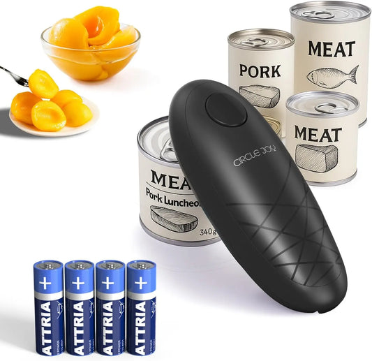 XMSJ Electric Can Opener One-Touch Automatic Smooth Edges Handheld Battery-Operated