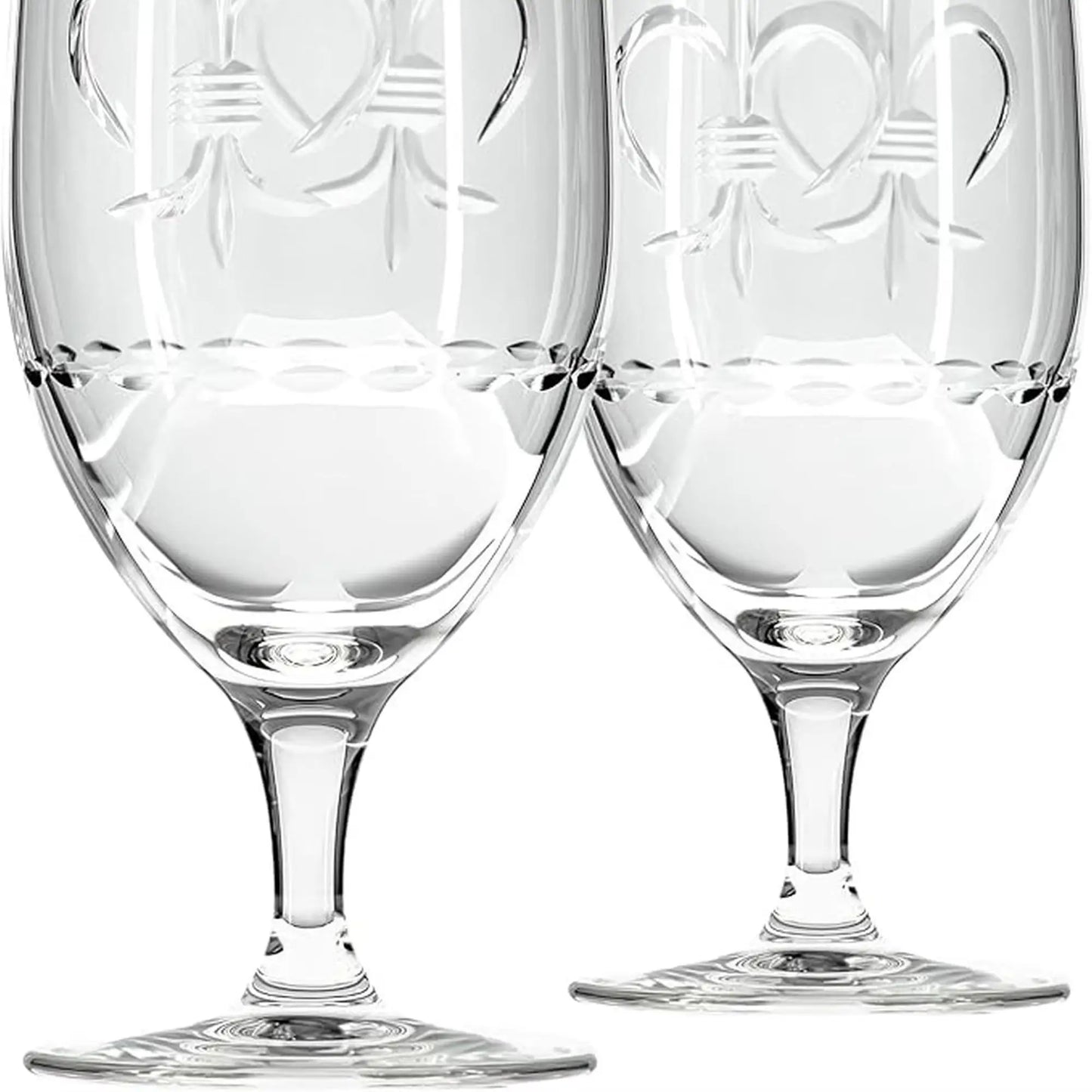Rolf Glass Fleur De Lis Lead Free Iced Tea Glasses