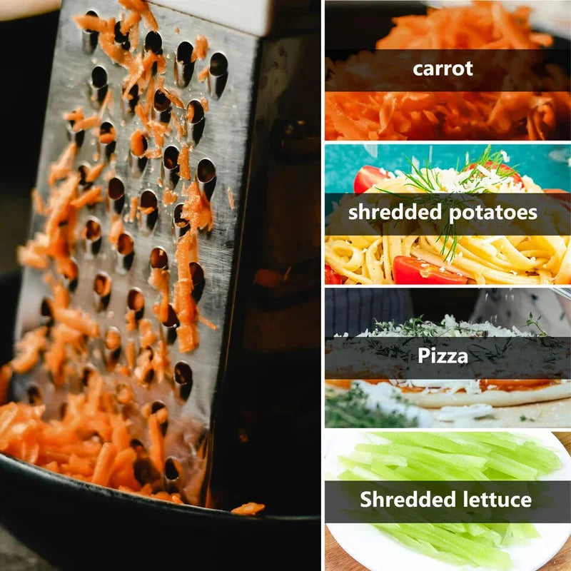 Stainless Steel Four Sided Box Grater Shredder For Vegetables And Cheese
