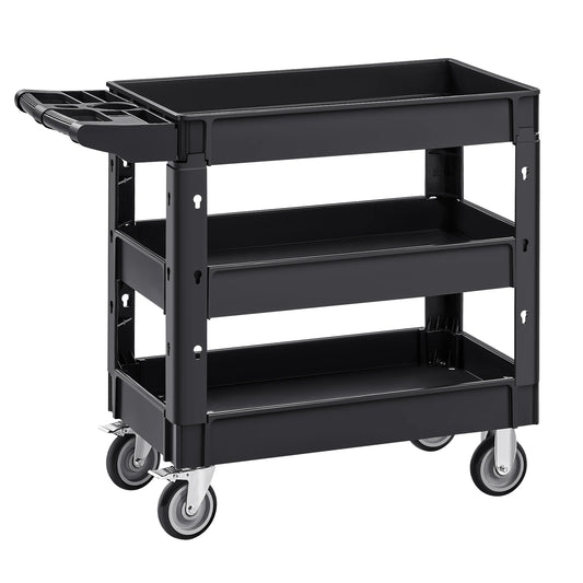 SucceBuy 3 Tier Service Cart With 360 Degree Swivel Wheels