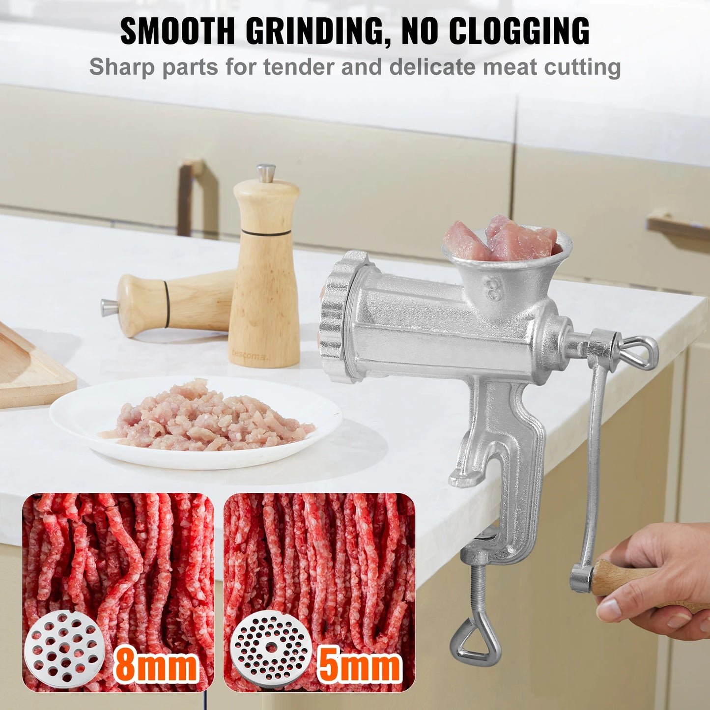 SucceBuy Manual Meat Grinder Heavy Duty Cast Iron Mincer