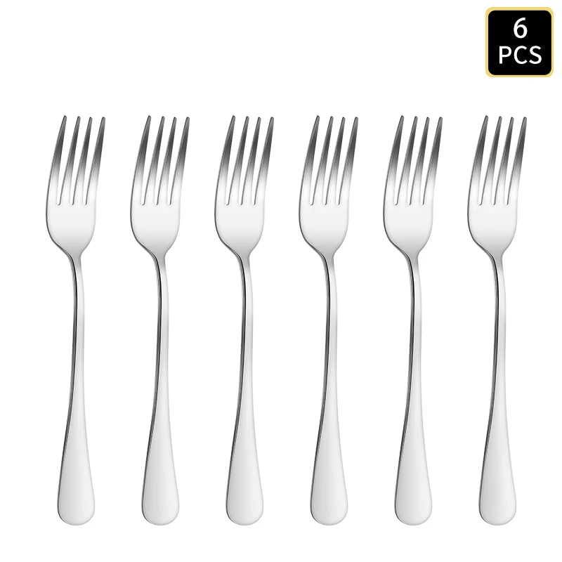 Stainless Steel Cutlery Set With Round Handles For Family Dinners