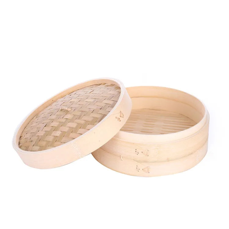 10/15/20cm Cooking Bamboo Steamer Dumpling Food Steamer with Lid Cookware Steam Pot Kitchen Cooking Tools
