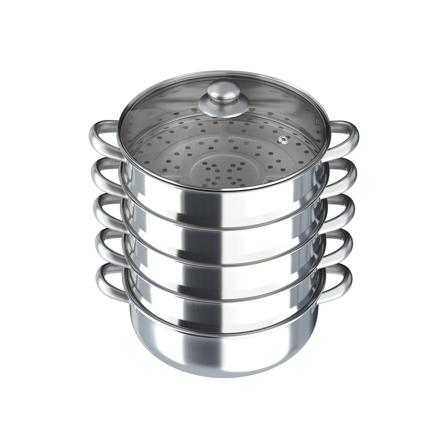 Five-Tier Stainless Steel Steamer Pot With Steaming Grids