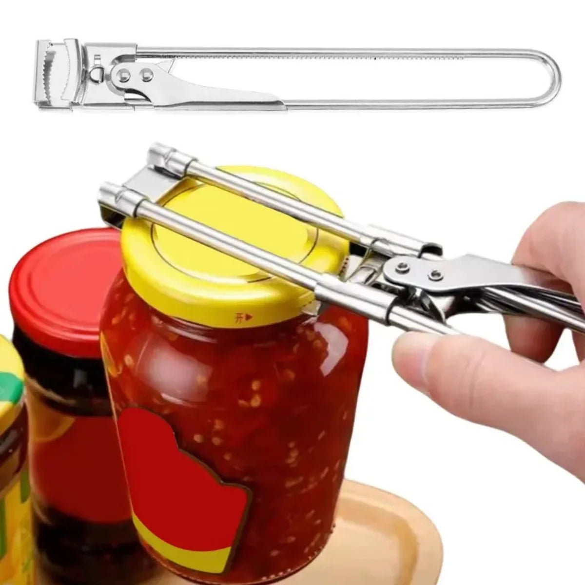 Adjustable Jar Opener Stainless Steel Multifunctional Can Opener For Arthritis