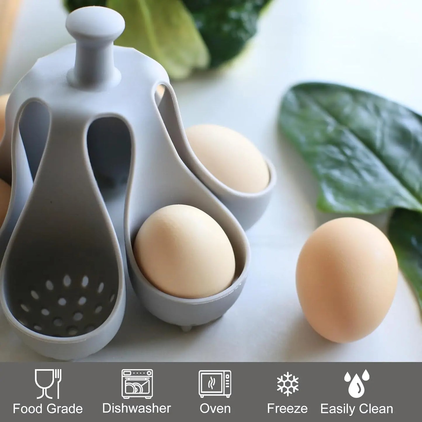 Silicone Egg Boiler Rack Six Holder Kitchen Gadget Dishwasher Safe