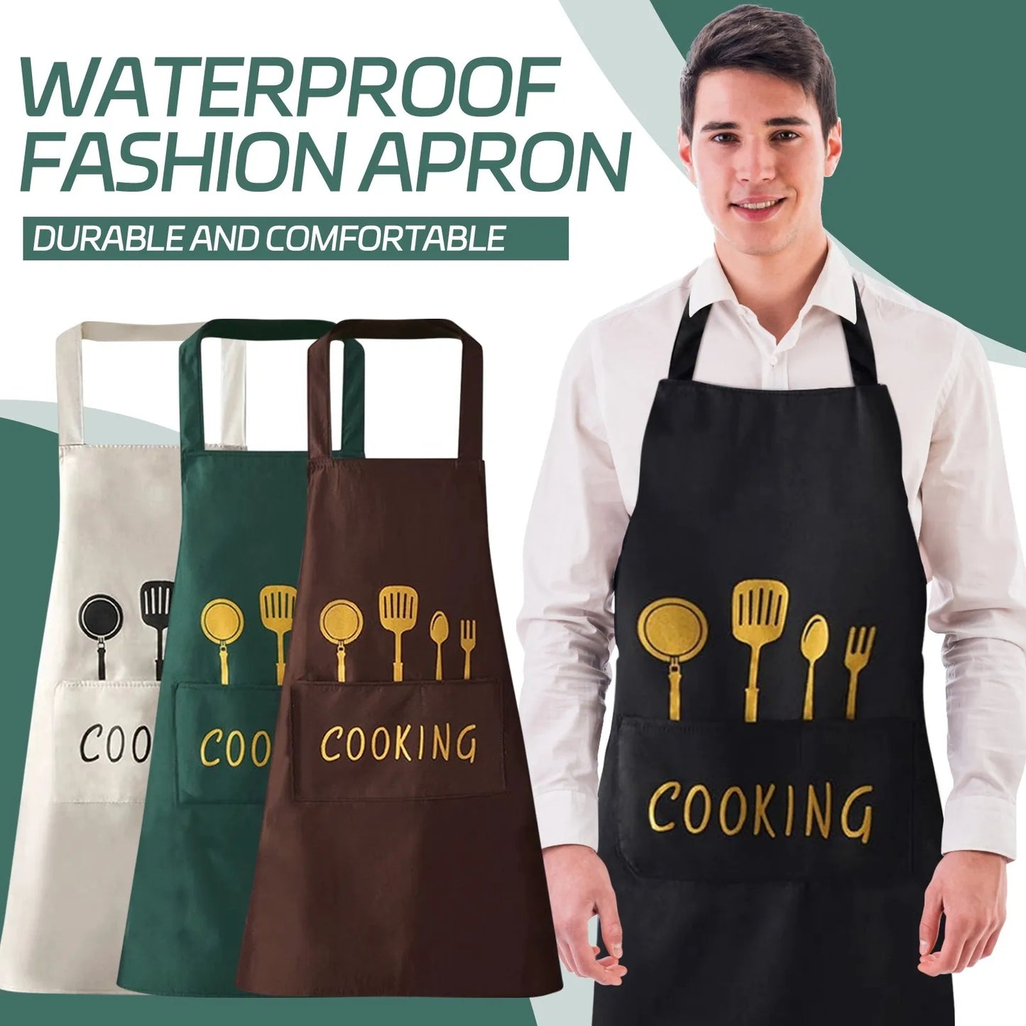 Fashion Cute Printed Unisex Kitchen Apron For Cooking
