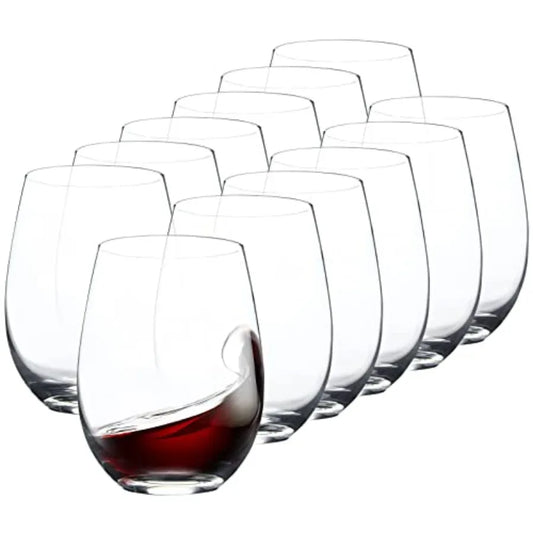 Stemless Wine Glasses Set Of 12 For Red And White Wine