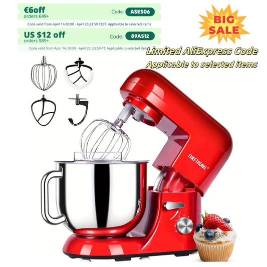 Cheftronic Stand Mixer Tilt-Head 650W 6-Speed US Plug