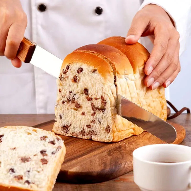 Serrated Bread Knife Stainless Steel Loaf Slicer For Cakes