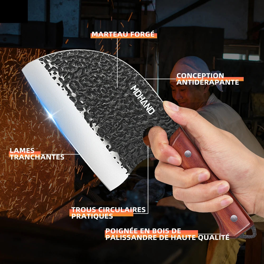 ZENG Kitchen Knife Set With Forged Blades And Sharpener