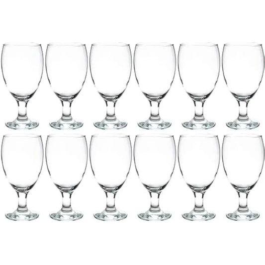 Classic Goblet Glasses Iced Tea Water Set of 12 Dishwasher Safe