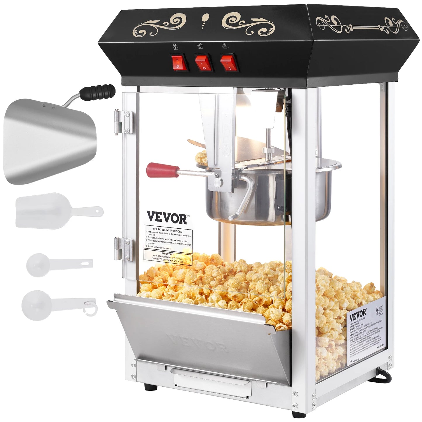 SucceBuy Popcorn Popper Maker Kettle Makes 48 Cups