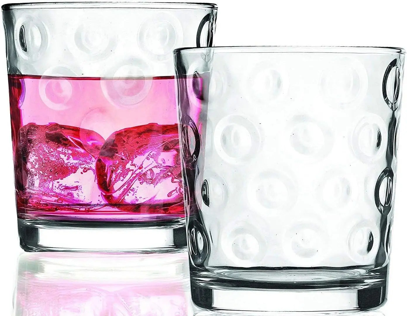 Circles Heavy Base Whiskey Glasses Set For Bar And Entertaining