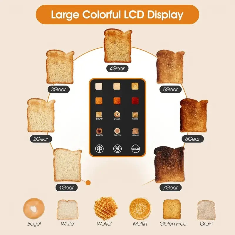 Smart Digital Bread Toaster With Touch Screen LCD Display