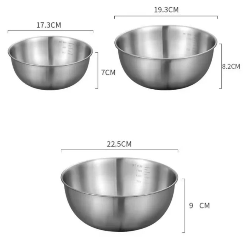 Stainless Steel Mixing Bowls With Scale For Cooking And Baking