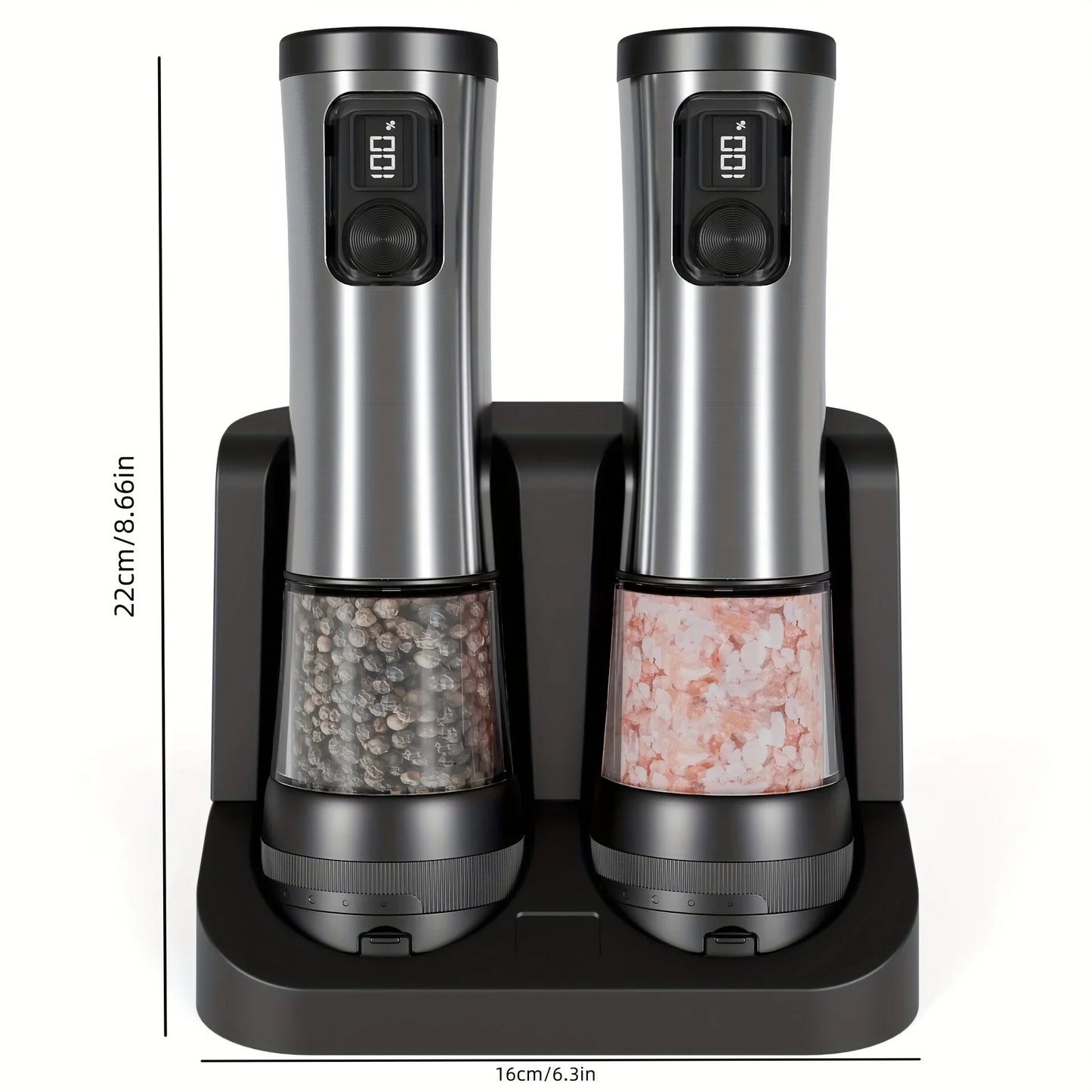 Automatic Electric Salt And Pepper Grinder Set With Rechargeable Battery