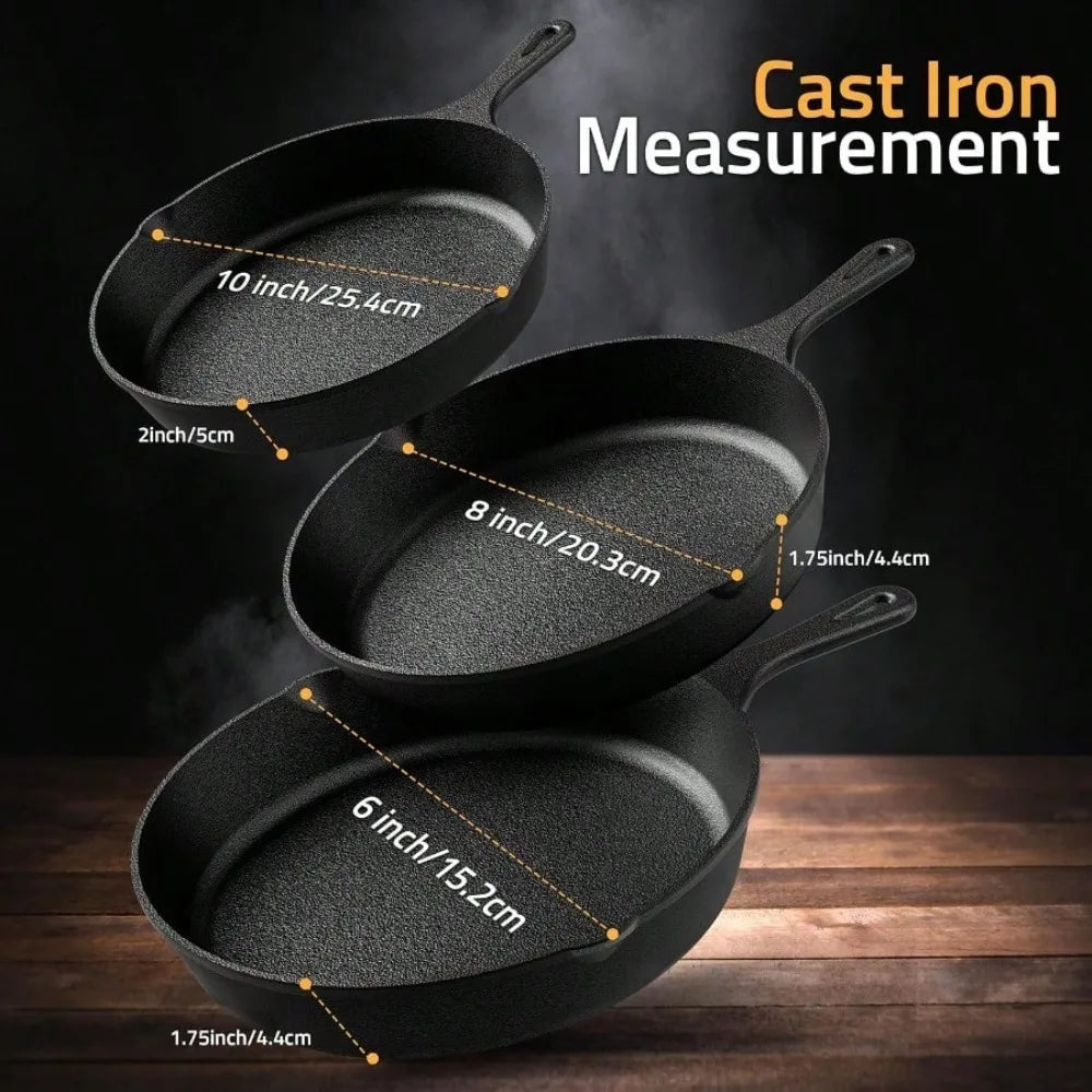 ATMDOG 3-Piece Skillet Set For Oven Stove Grill Campfire