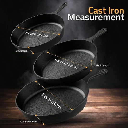 ATMDOG 3-Piece Skillet Set For Oven Stove Grill Campfire