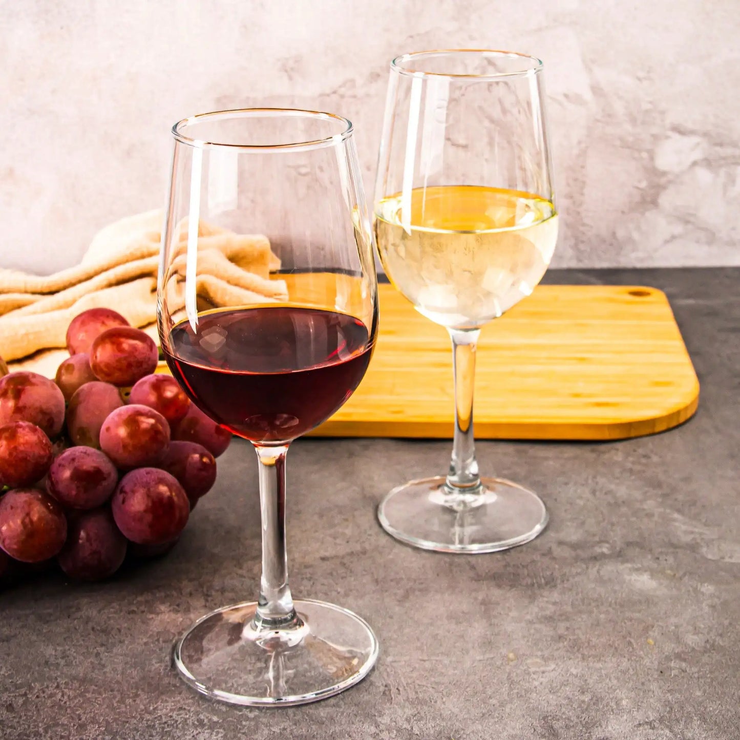 Wine Glasses Set Modern Minimalist Clear Long Stem Six Piece