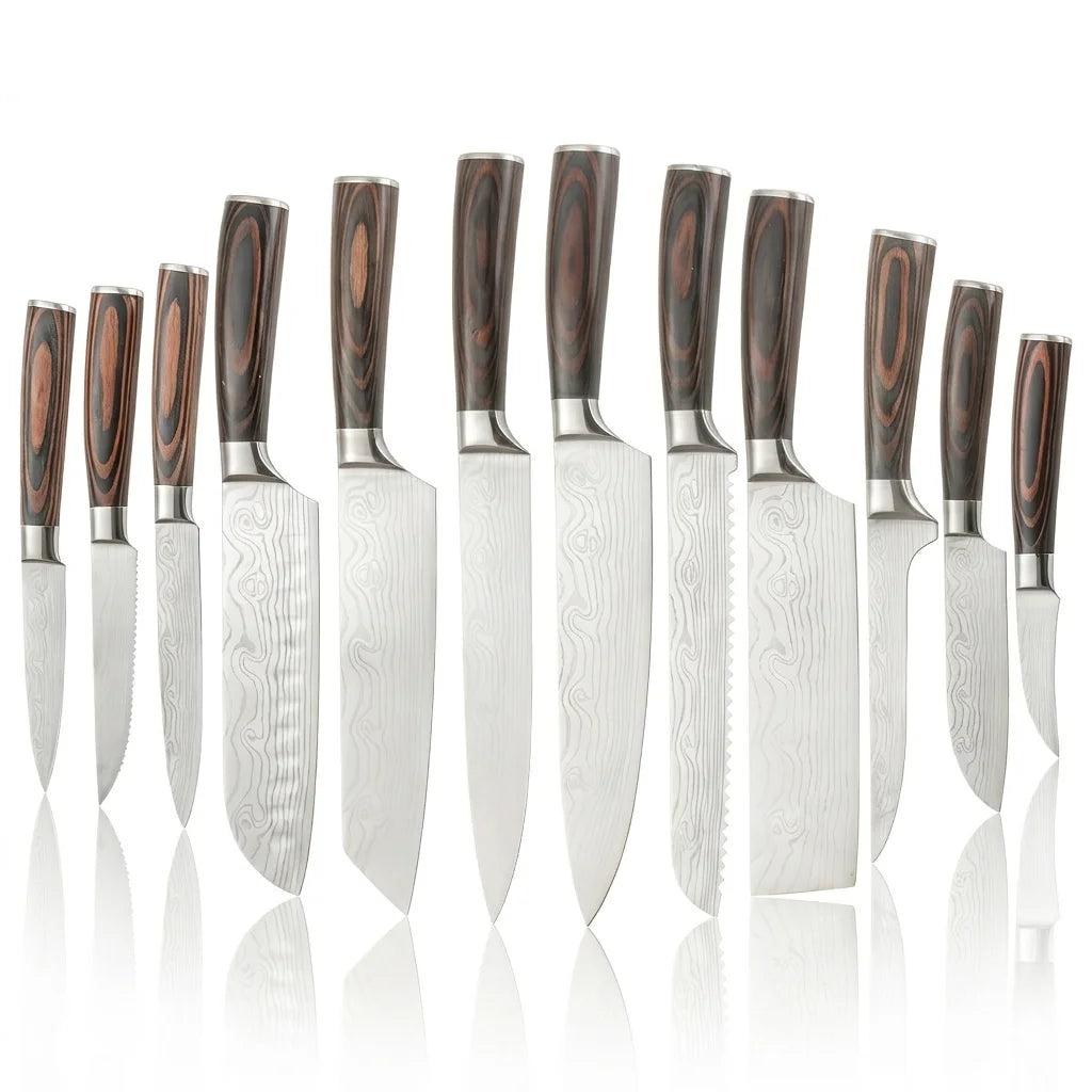 Damascus Knife Set High Carbon Stainless Steel Kitchen Knives
