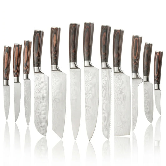Damascus Knife Set High Carbon Stainless Steel Kitchen Knives