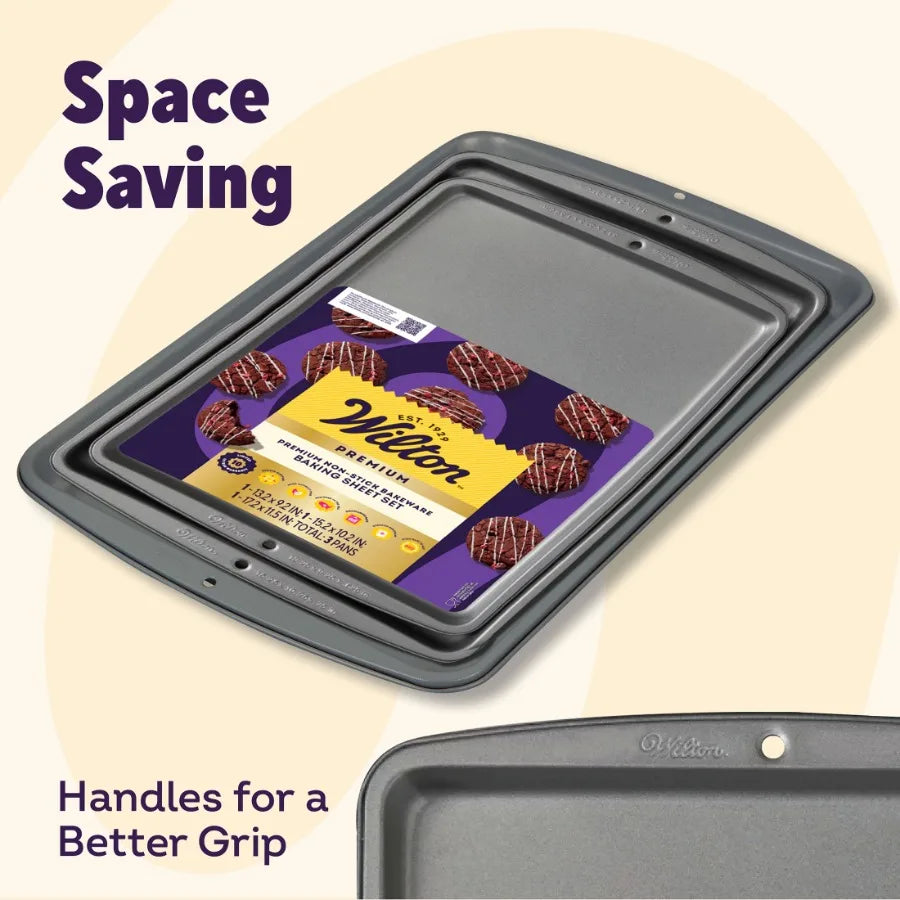 Premium Non-Stick Stainless Steel Cookie Sheet Bakeware Set