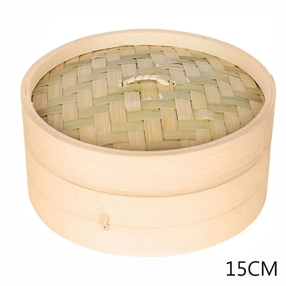10/15/20cm Cooking Bamboo Steamer Dumpling Food Steamer with Lid Cookware Steam Pot Kitchen Cooking Tools