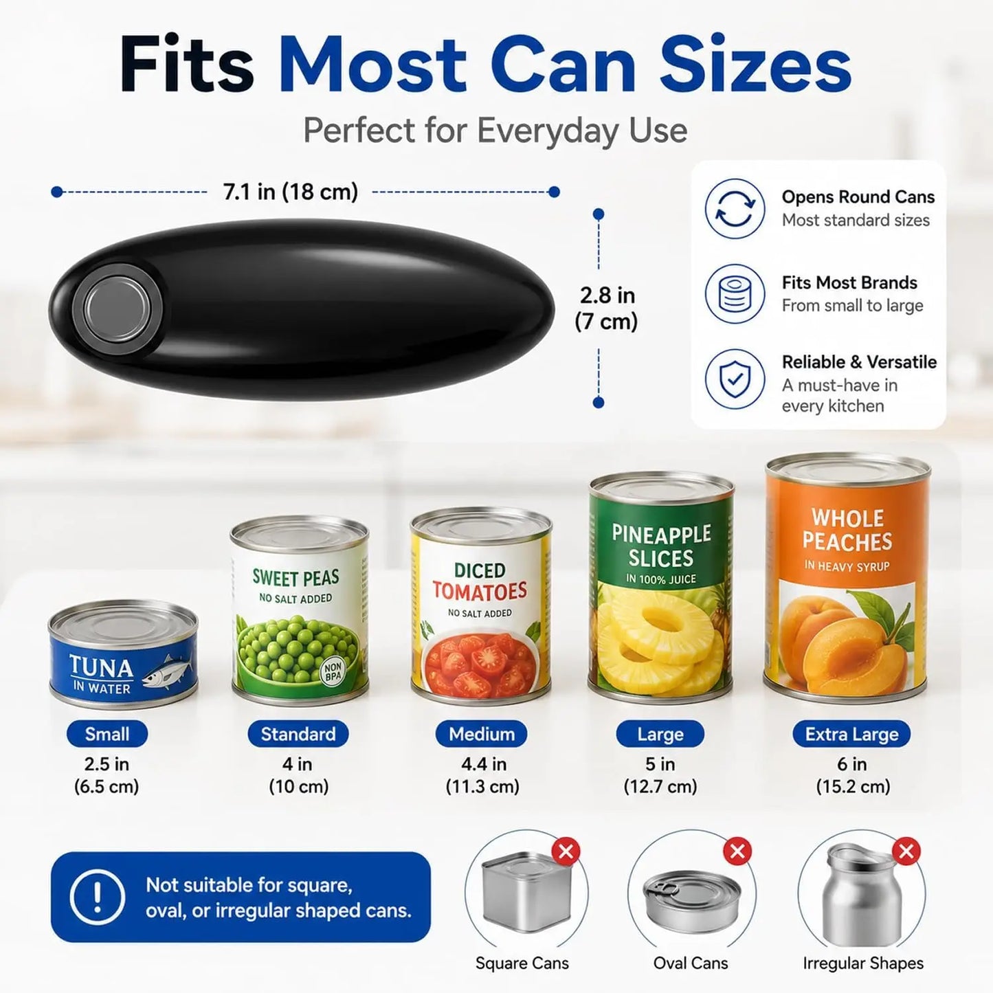 One Touch Automatic Battery Operated Can Opener For Seniors