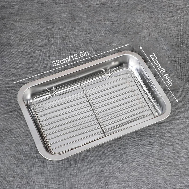 Stainless Steel Baking Tray With Removable Cooling Rack Nonstick