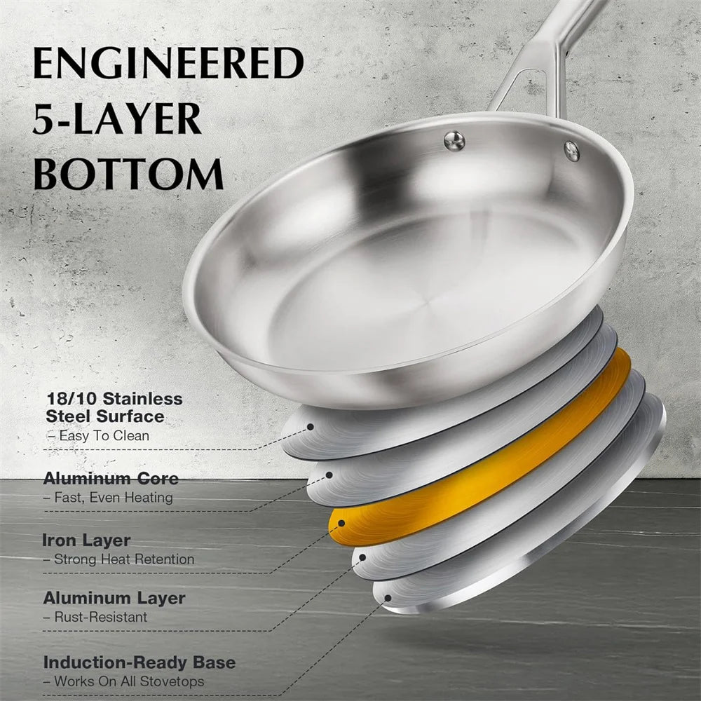 Koch Systeme CS Stainless Steel 17 Piece Pots And Pans Set Induction Compatible