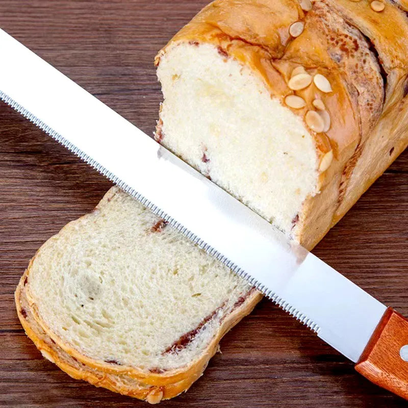 Serrated Bread Knife Stainless Steel Loaf Slicer For Cakes
